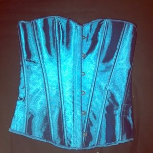 Blue Satin Corset